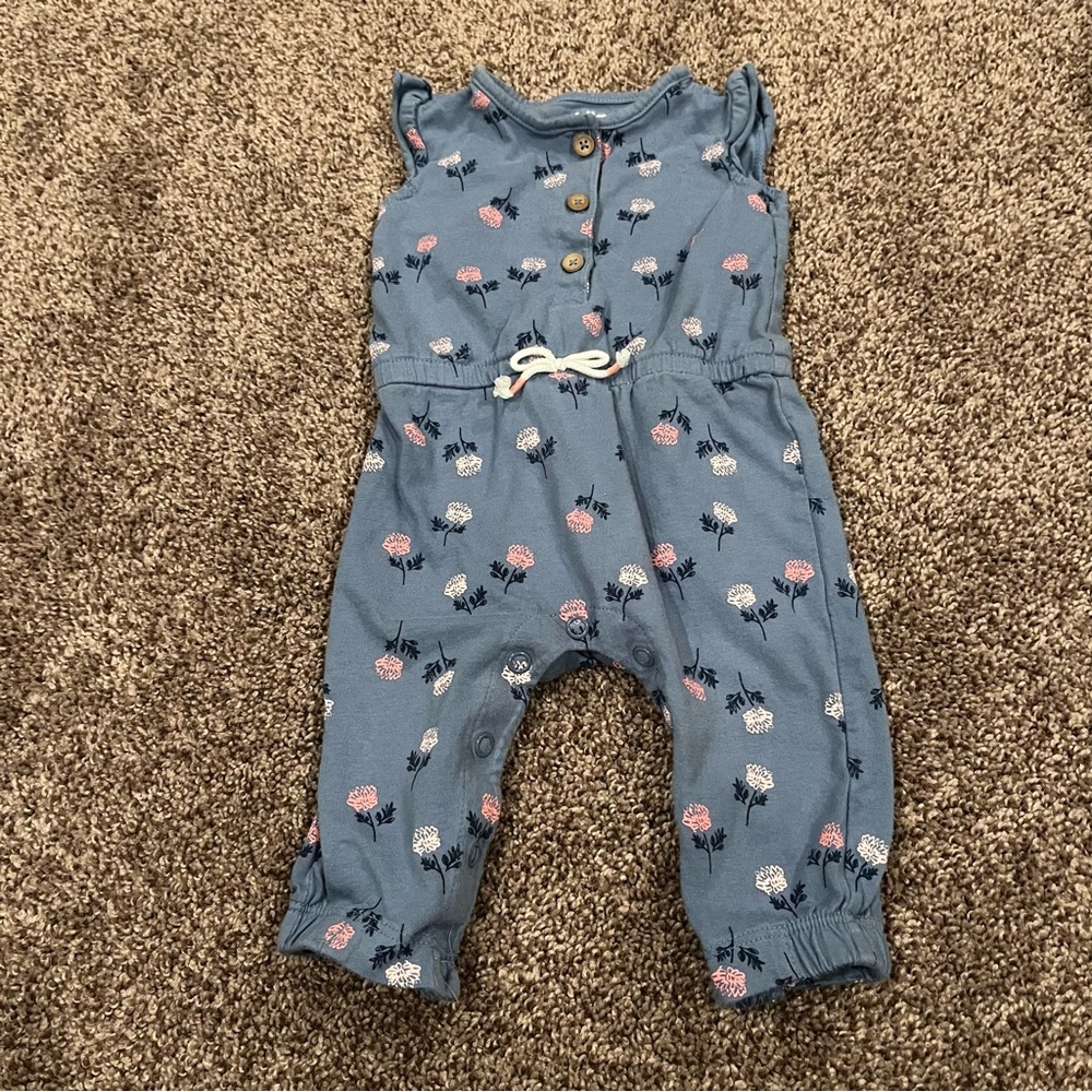 Blue, White, and Pink Carter’s Floral Jumpsuit